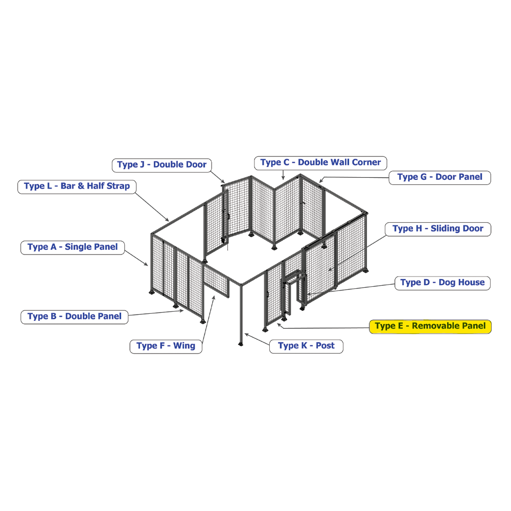 E4-2135-1750-0150-GYMTK GUARDING PANEL 2135MM TALL X 1750MM WIDE 1'' MESH
